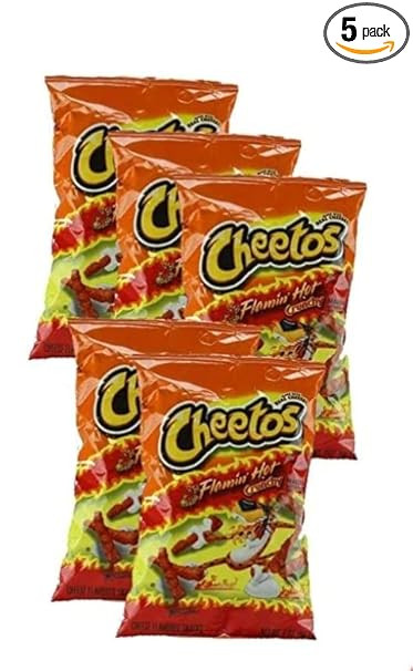 A Pack of 5 Hot Cheetos