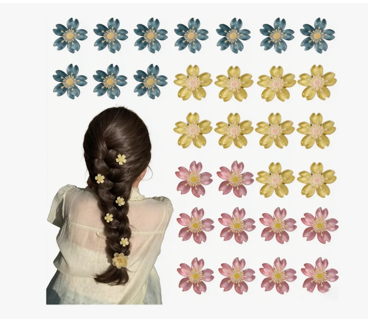 30 Pinzas de Resina con Flores 🌼
